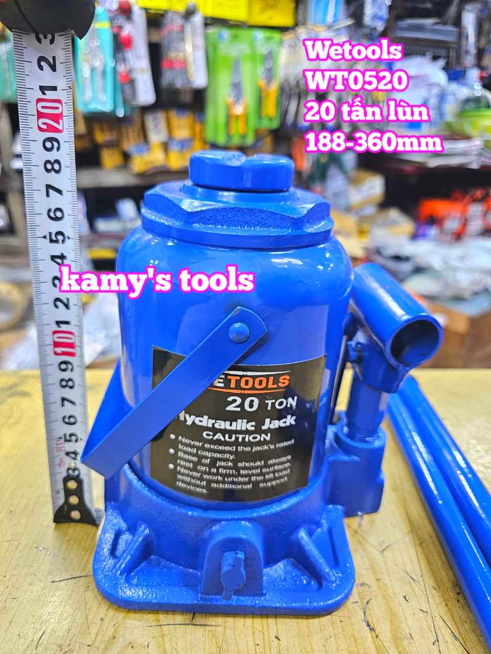 Kích con đội thuỷ lực 20 tấn lùn thấp Wetools WT0520 188-360mm