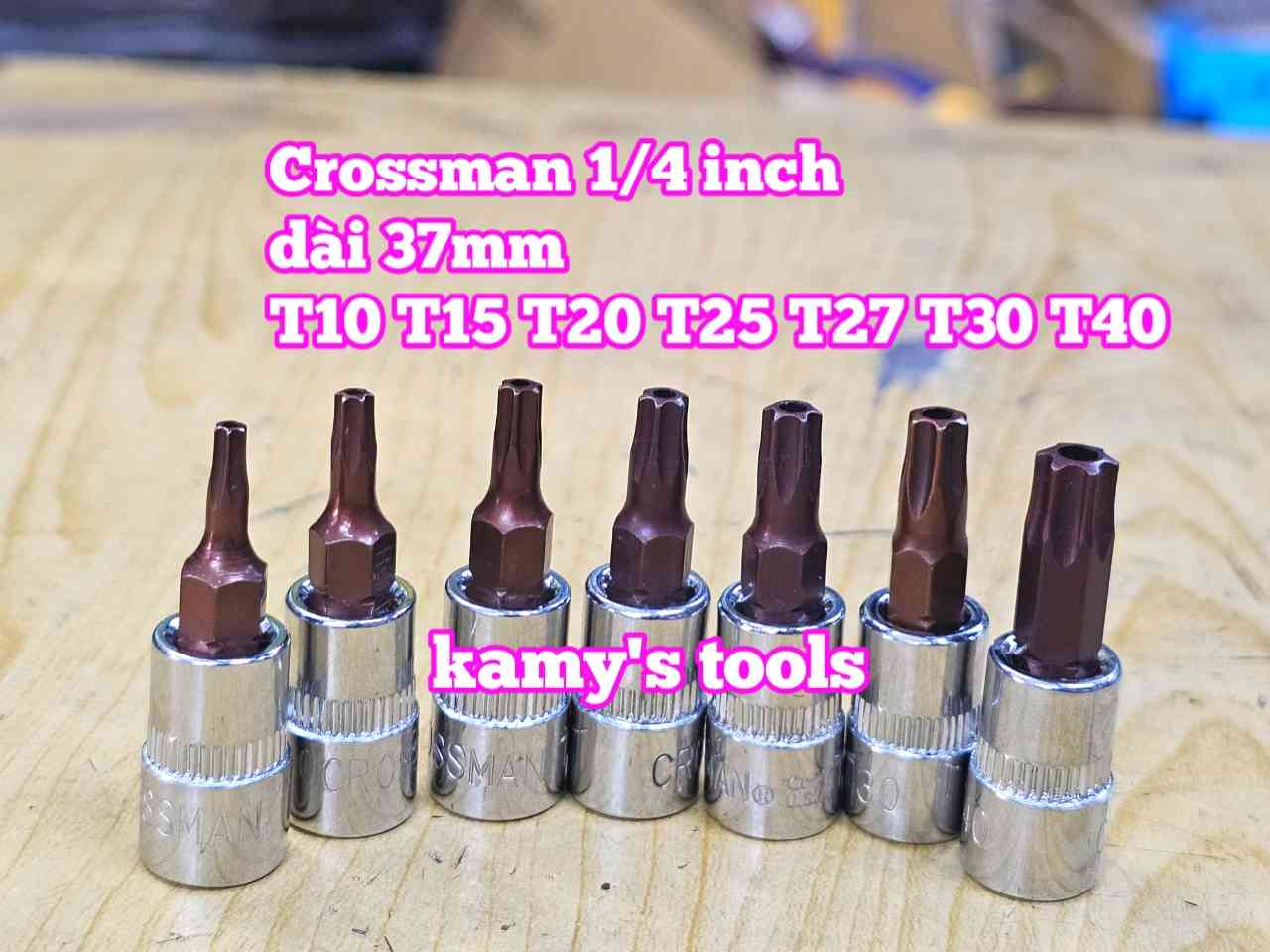 Tuýp lú đầu sao 6 cạnh 1/4 Inch Crossman T10 T15 T20 T25 T27 T30 T40 99-475 99-476 99-477 99-478 99-479 99-480 99-482