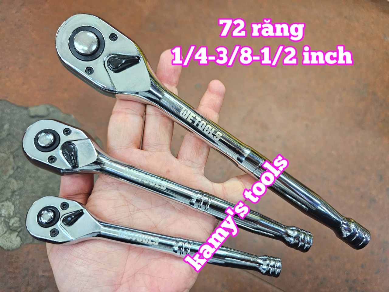 Cần tuýp tự động đảo chiều 1/4 inch 3/8 inch 1/2 inch 72 răng cao cấp TGT KING Wetools