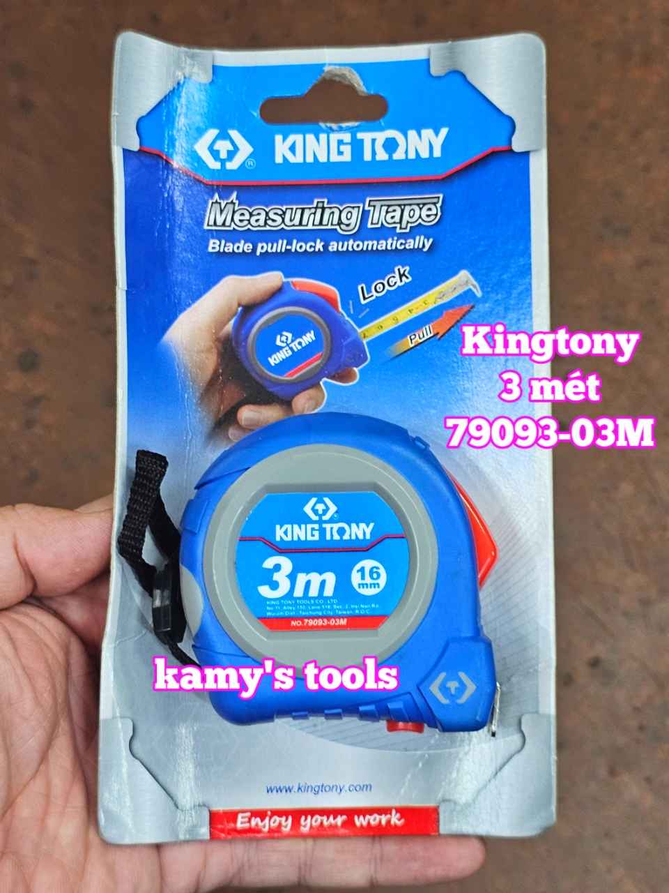 Thước cuộn thép 3m bản 16mm Kingtony model 79093-03M
