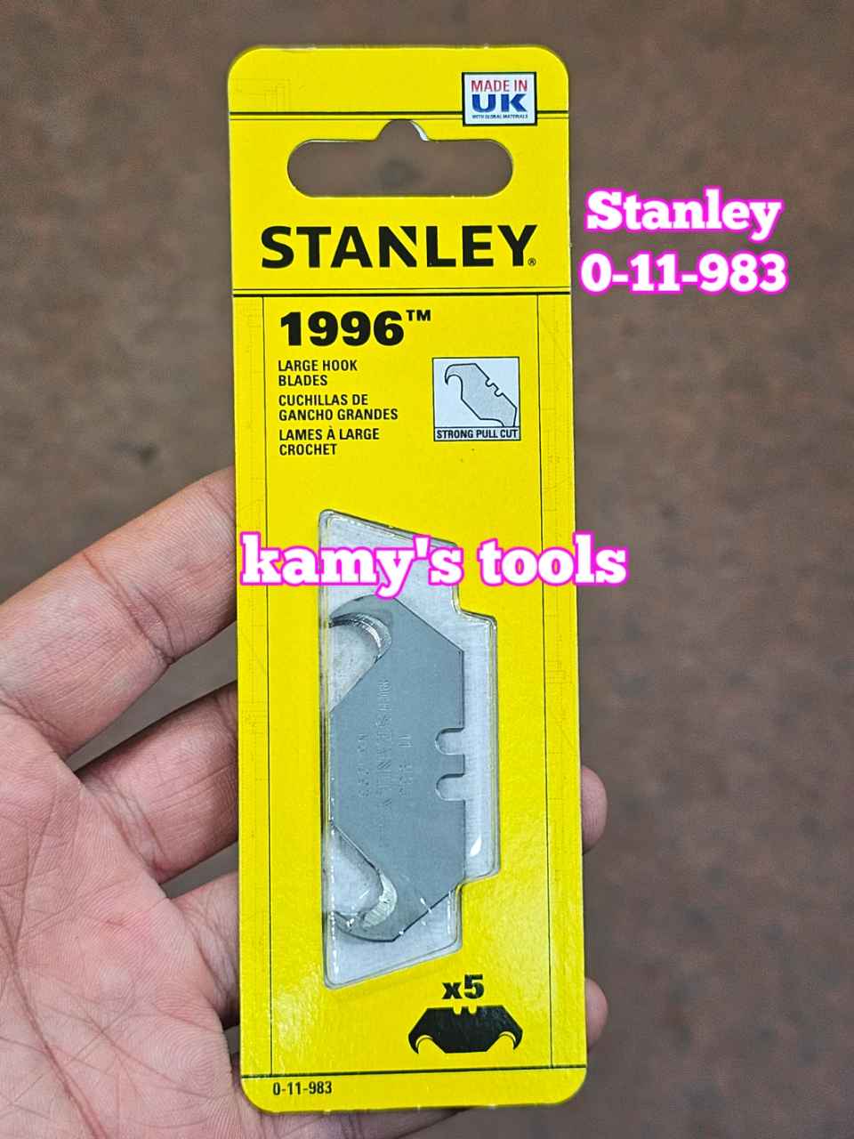 Lưỡi dao rọc cáp cong Stanley model 11-983 (1 vĩ/5 lưỡi)