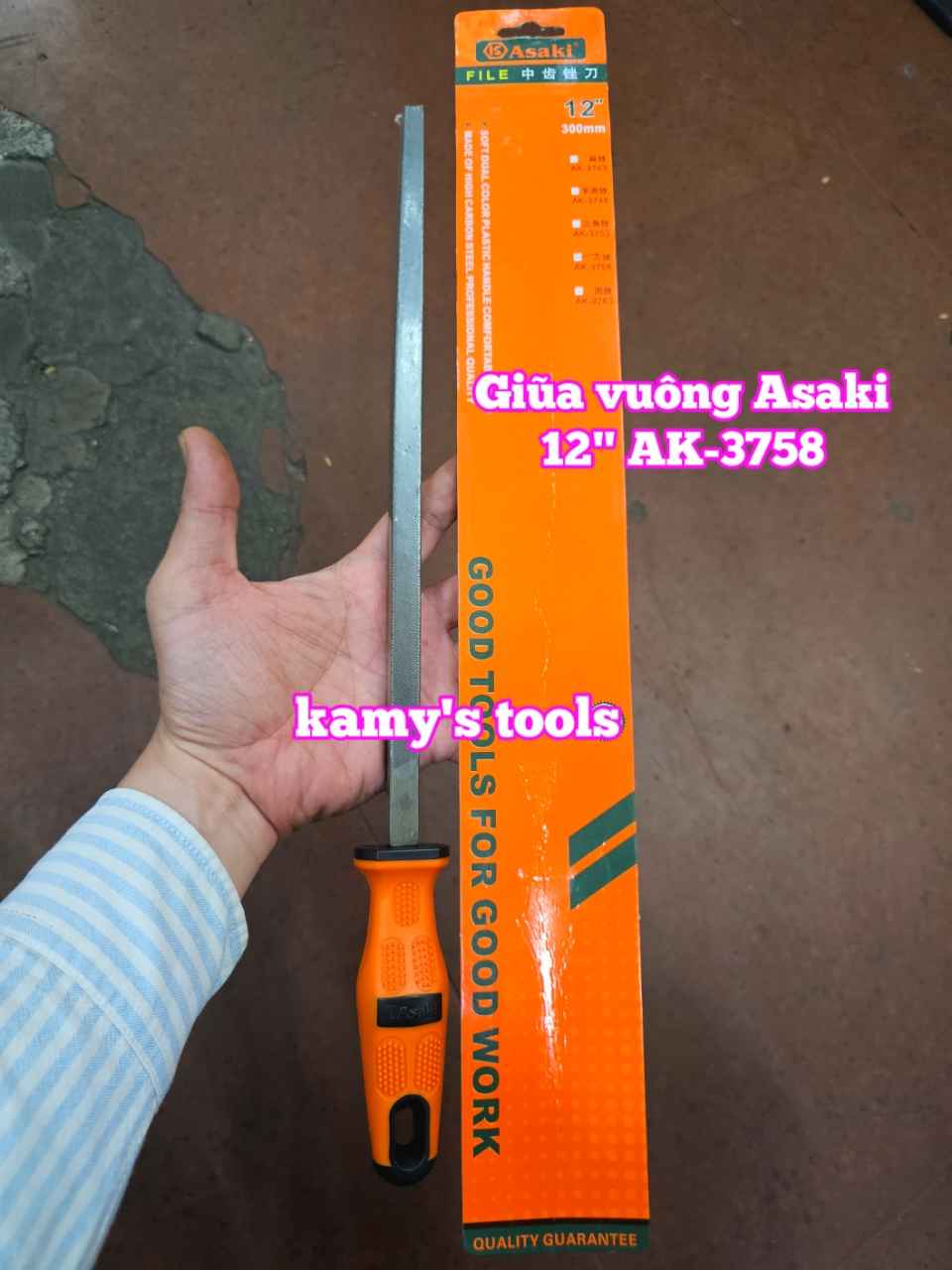 Dũa giũa vuông sắt kim loại Asaki 6 inch 8 inch 10 inch 12 inch AK-3755 AK-3756 AK-3757 AK-3758