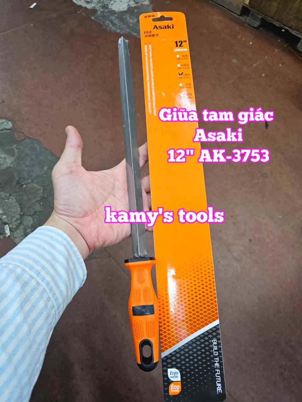 Dũa giũa tam giác sắt kim loại Asaki 6 inch 8 inch 10 inch 12 inch AK-3755 AK-3756 AK-3757 AK-3758