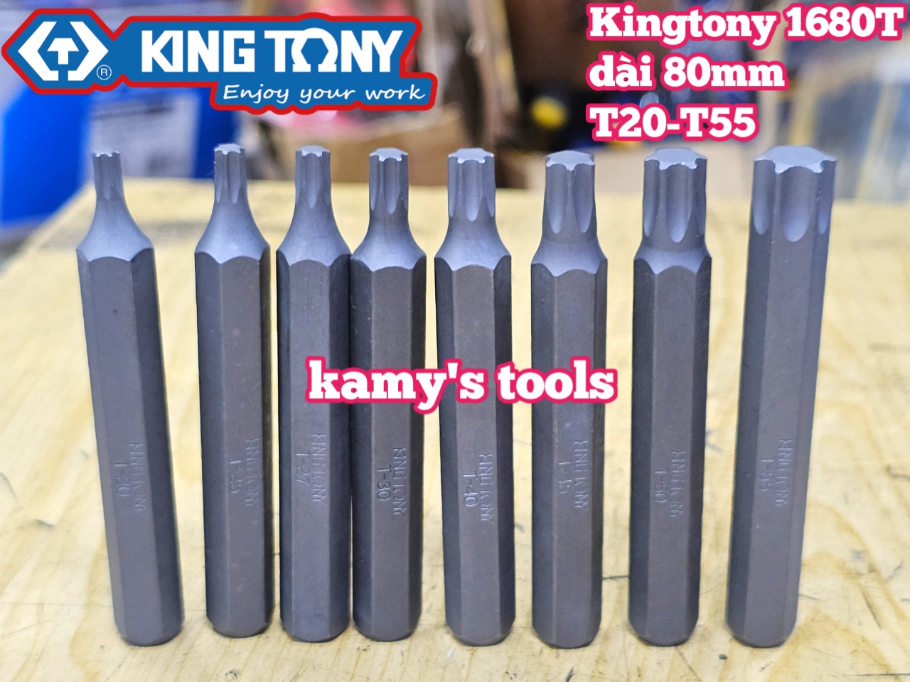 Mũi vít đóng đầu hoa thị bông 6 cạnh Kingtony T 168020, 168025, 168027, 168030, 168040, 168045, 168050, 168055 dài 80mm