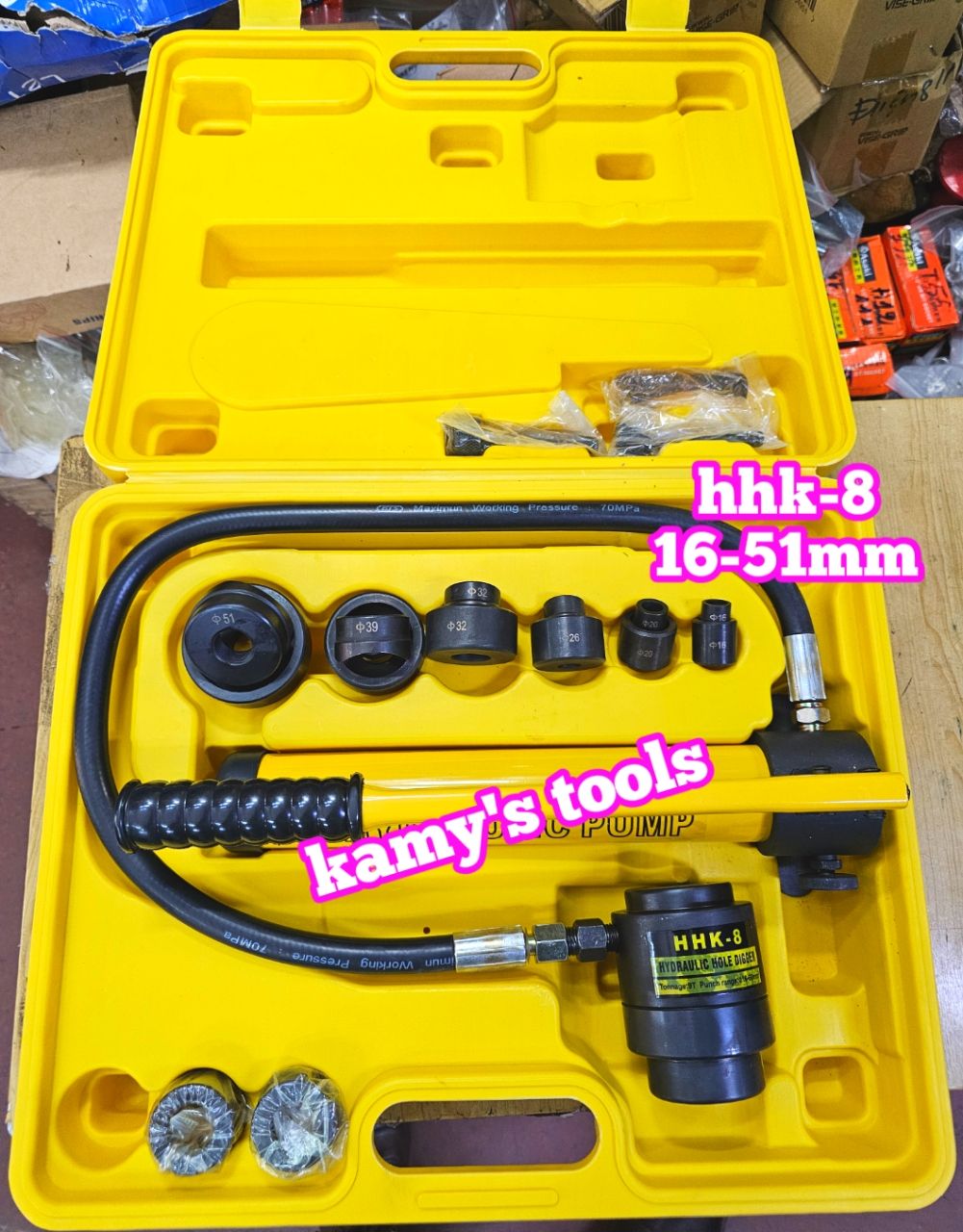 16-51mm Dụng cụ đột lỗ tôn thủy lực TLP HHK-8 khuôn 16mm 20mm 26mm 32mm 39mm 51mm