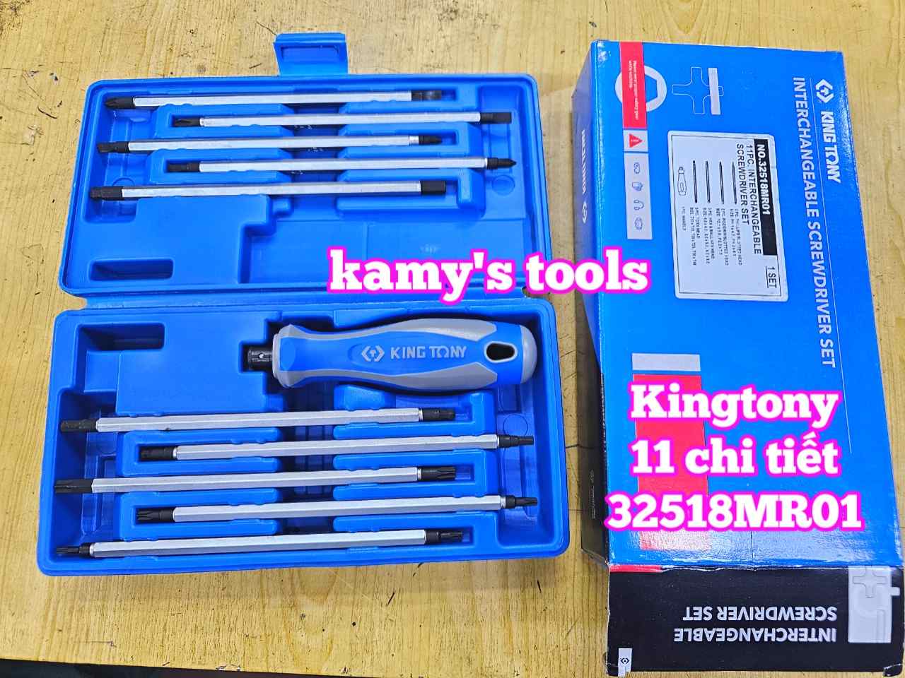 Bộ tua vít hai đầu 11 chi tiết hệ mét Kingtony 32518MR01