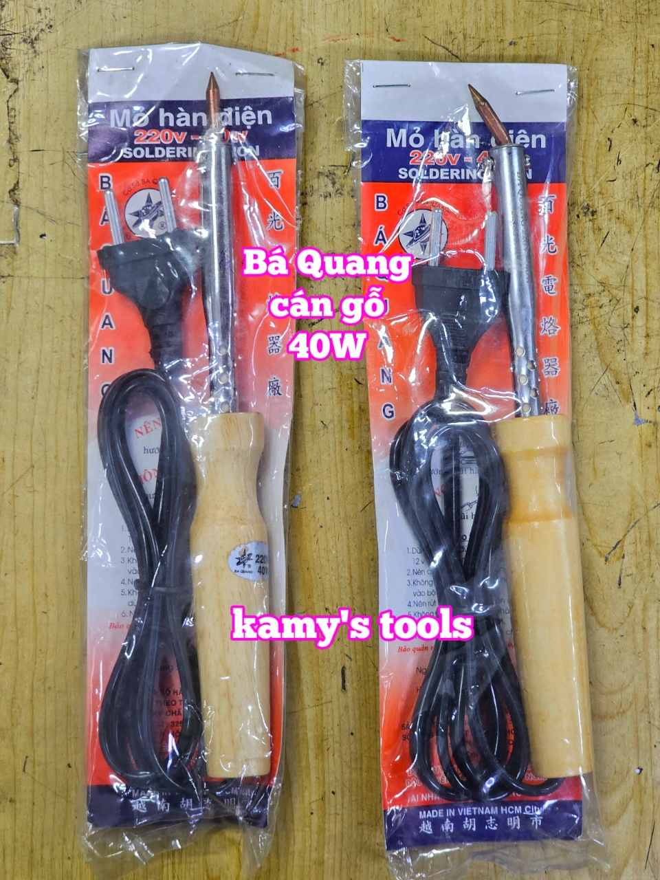 Mỏ hàn chì cán gỗ Bá Quang 40W loại cong và loại thẳng BQ-40GC BQ-40GT