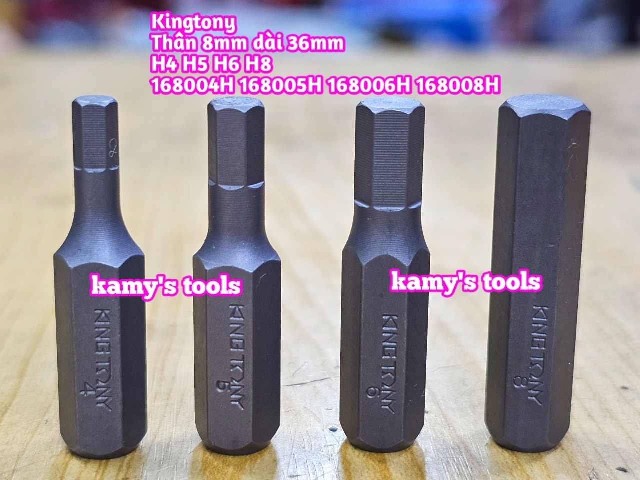 Mũi vít đóng lục giác Kingtony thân 8mm dài 36mm 4mm 5mm 6mm 8mm H4 H5 H6 H8 model 163604H 163605H 163606H 163608H
