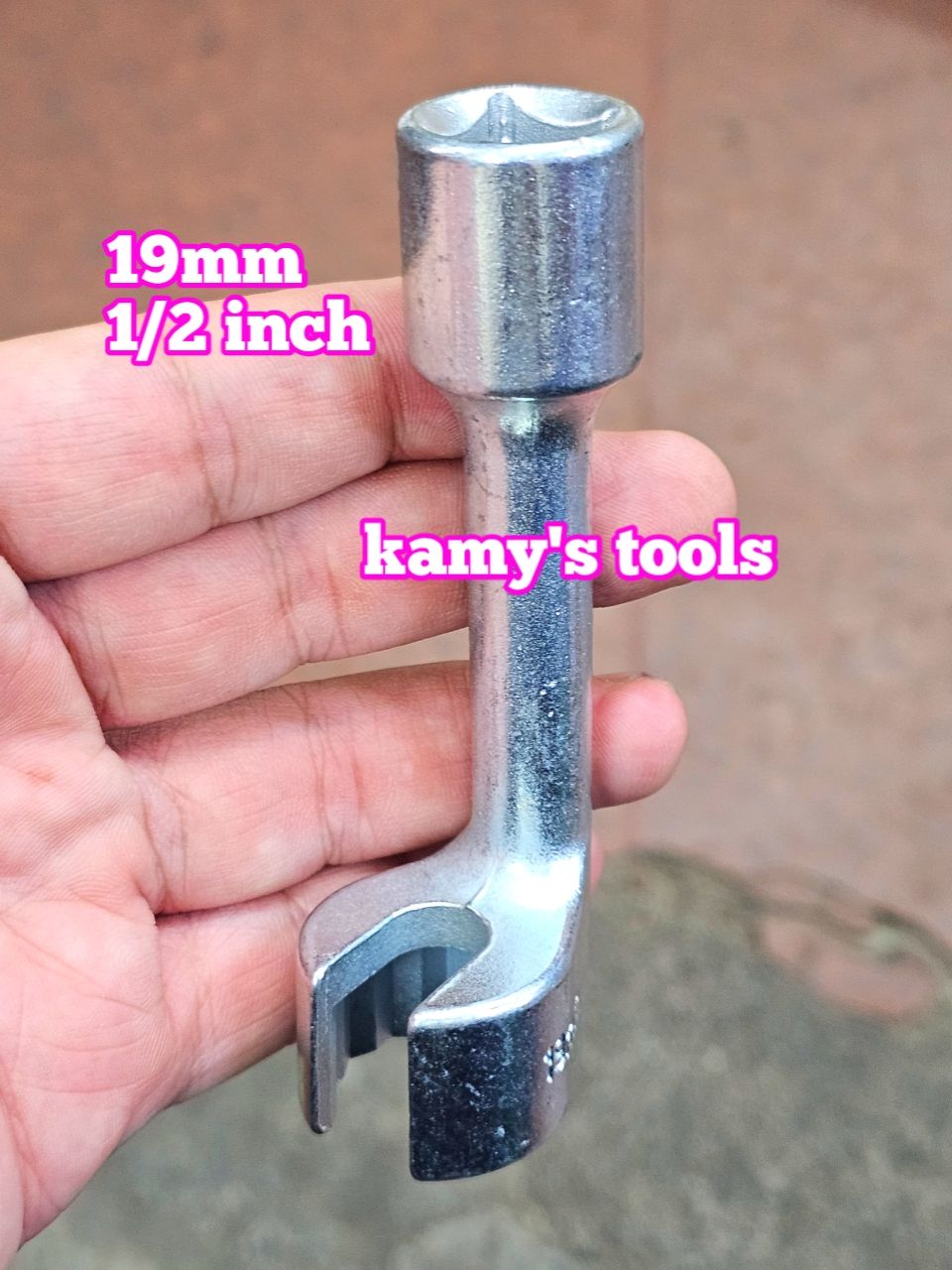 Cần điếu khẩu tuýp chẻ miệng mở ống dầu 1/2 inch dài 95mm 19mm kamytools