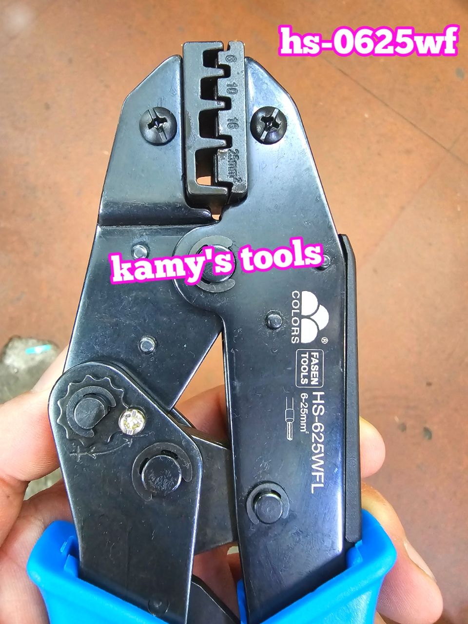 Kìm bấm cos pin tròn rỗng Fasen HS-625WFL 6-25mm2 dài 223mm