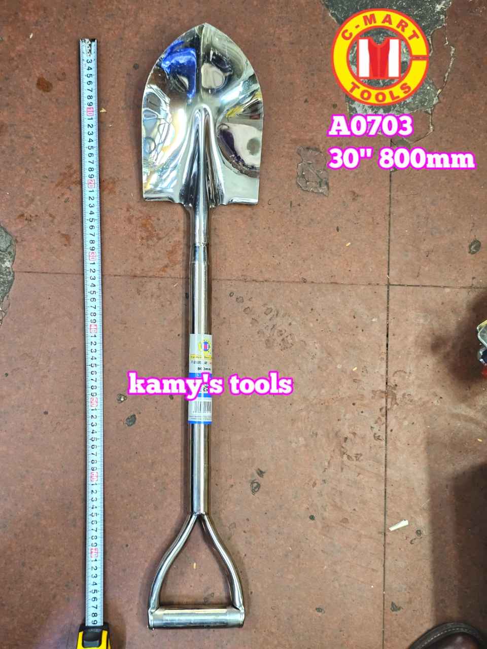 Xẻng làm vườn inox 30 inch 800mm C-Mart A0703