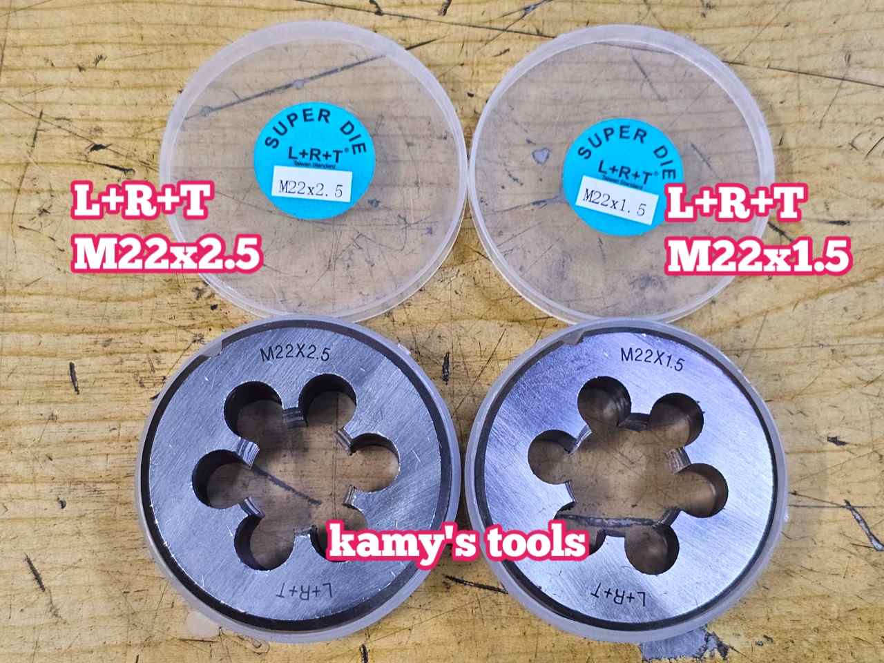 Bàn ren M22x1.5 M22x2.5 L+R+T (LRT) dụng cụ tạo ren ngoài bulong
