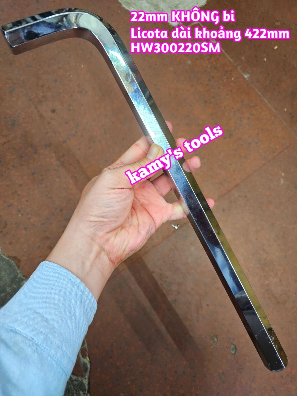 Lục giác đầu bằng 22mm Licota HW300220SM dài khoảng 422mm