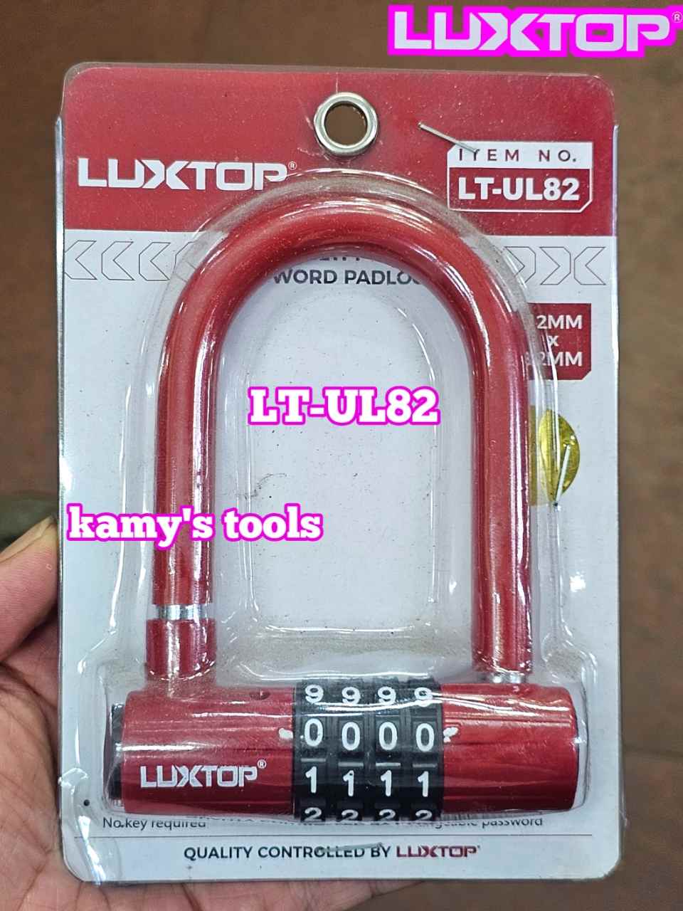 Ổ khóa số mật mã chữ U 4 chữ số Luxtop LT-UL82 càng dài 82mm