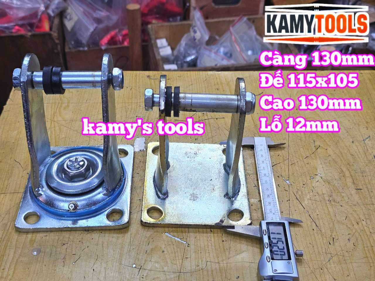 Đế càng bánh xe cố định và xoay loại dày 6mm cho bánh xe 130mm Kamytools KMT-33130A KMT-32130A