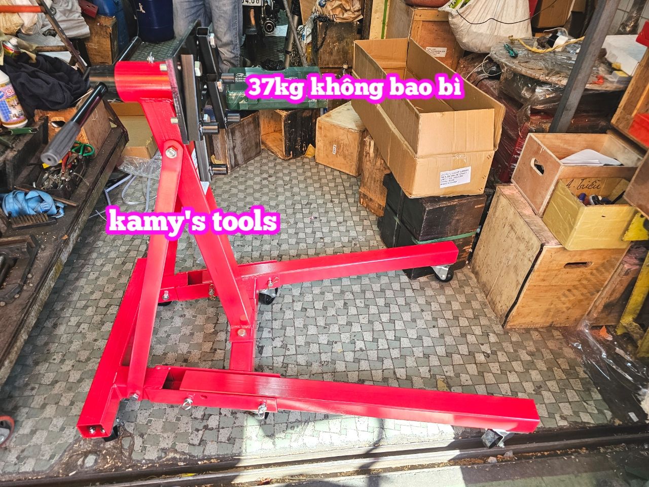 Giá đỡ treo tháo lắp máy động cơ 2000lbs 900kg xoay 360 độ gấp gọn được nặng 37kg không bao bì