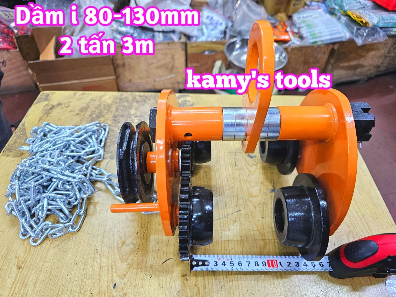 2 tấn 3m Rùa kéo pa lăng Nitto chạy dầm I 80mm-130mm GCL-2