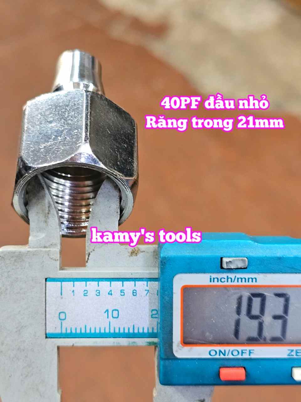 Bộ nối nhanh hơi khí nén ren trong 21mm 40PF 40SF Wetools WT-40PF WT-40SF