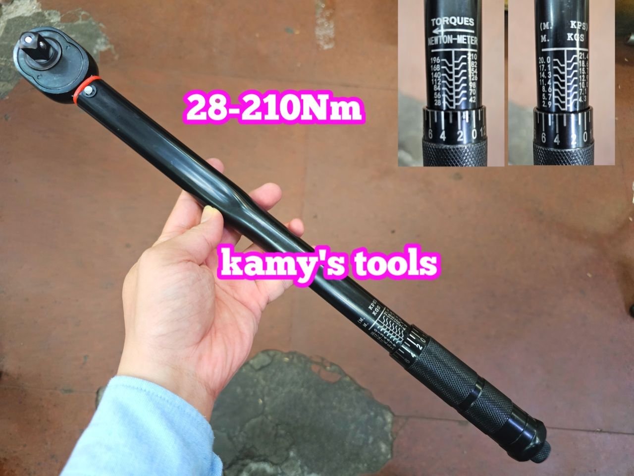 Cần siết lực chỉnh lực đen 1/2 inch 28-210Nm dài 465mm