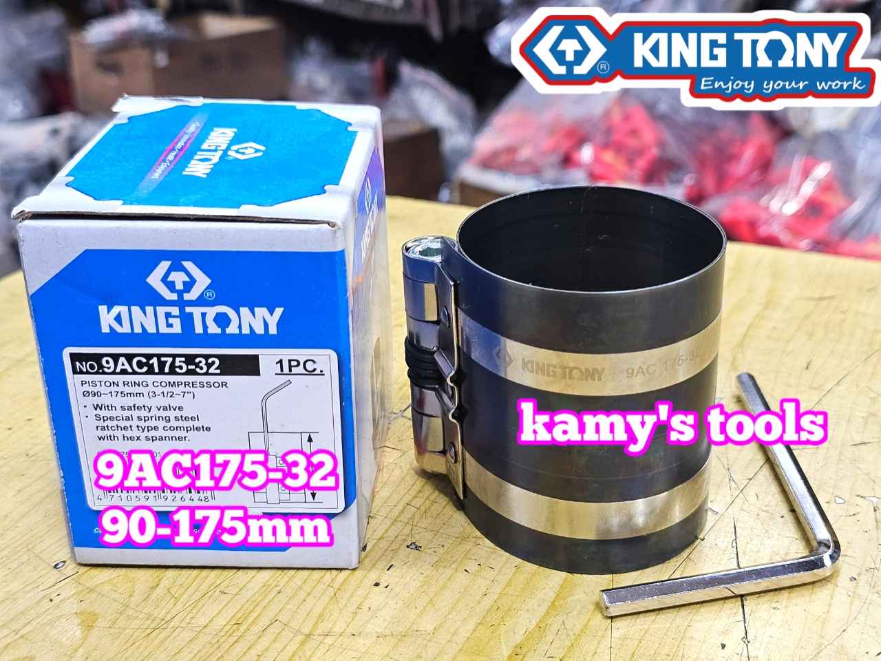 Cảo vô bạc xéc măng ép piston Kingtony 9AC175-32 cao 80mm mở 90-175mm