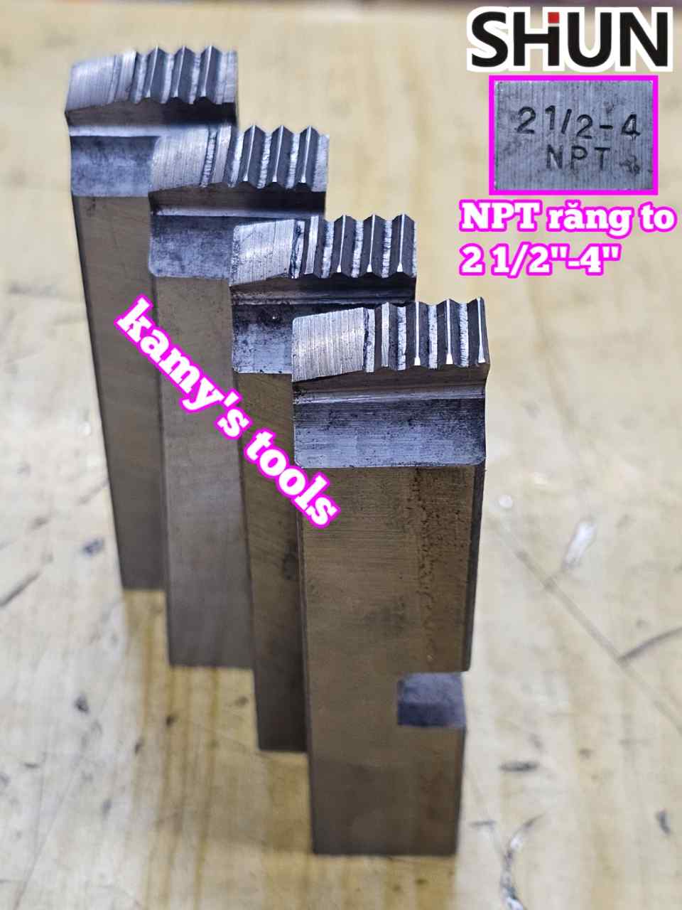 Dao tiện ren ống sắt tráng kẽm Long Shun NPT REN TO 2 1/2-4 inch (76mm-114mm)