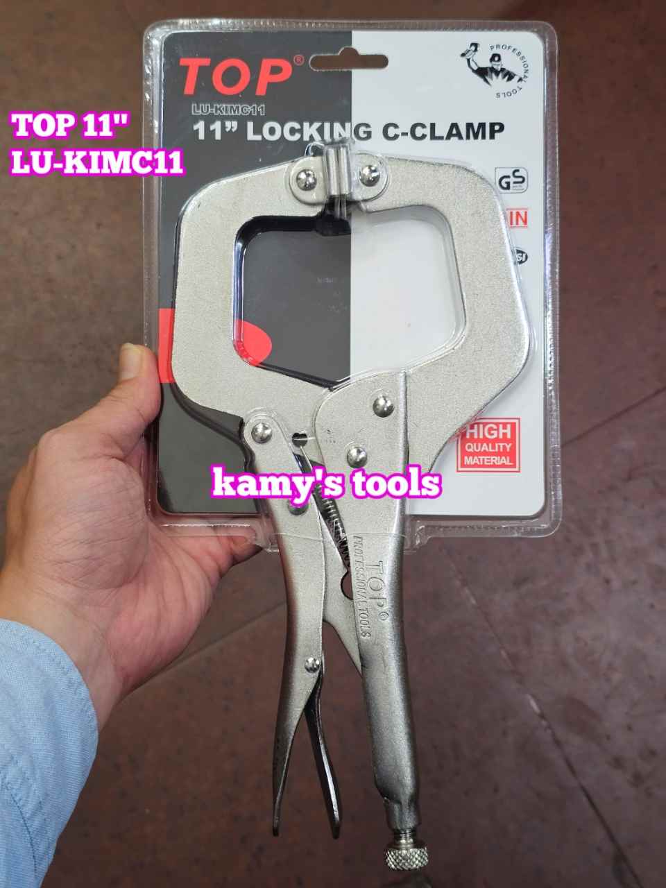 Kìm bấm chết mỏ kẹp hàn chữ C càng cua Top 11 inch 280mm mở miệng 80mm model LU-KIMC11