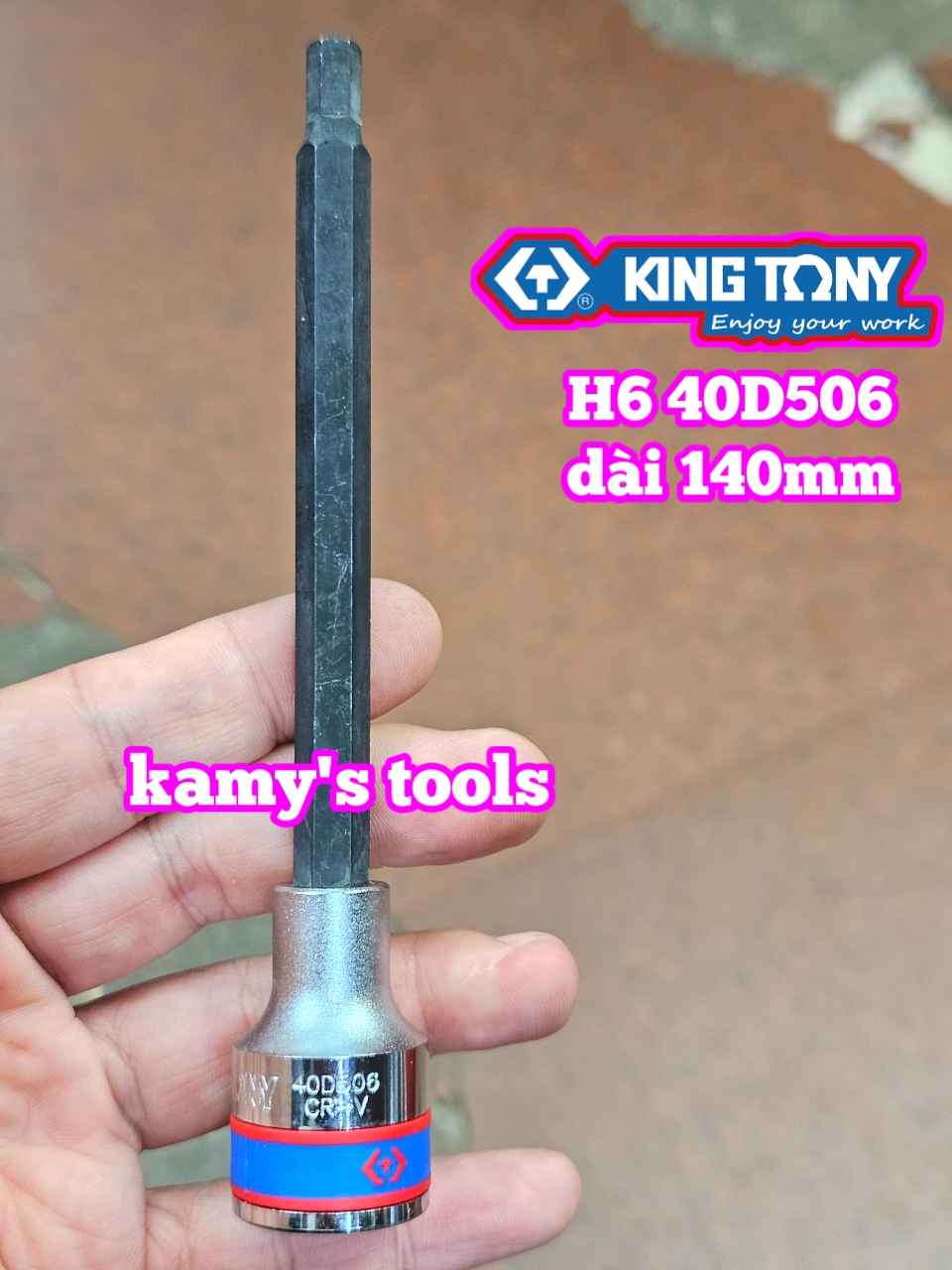 Tuýp lú đầu lục giác 1/2 inch dài 140mm Kingtony 6mm 8mm 40D506 40D508