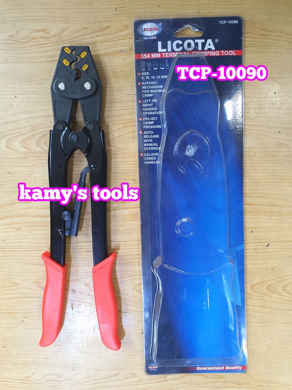 6-25mm2 Kìm bấm cos licota TCP-10090 dài 355mm đài loan, kềm bấm cos