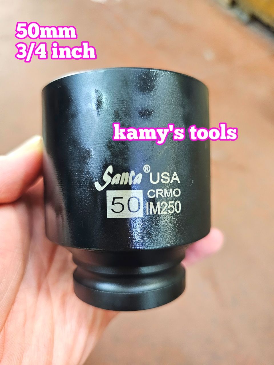 Đầu tuýp 3/4 inch dài 80mm Santa thép Cr-mo 46mm 48mm 50mm 55mm IM246 IM248 IM250 IM255