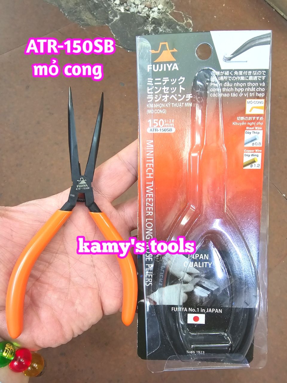 ATR-150SB Kìm mũi nhọn không răng loại cong mini Fujiya dài 150mm