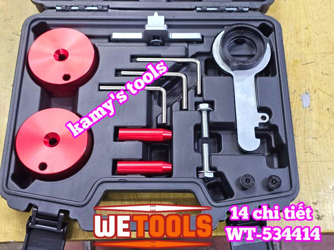 Bộ dụng cụ cân cam dưỡng đặt cam xe Ford Ranger Everest Bi Turbo 2.0 TDCi EcoBlue Transit Wetools 14 chi tiết WT-534414