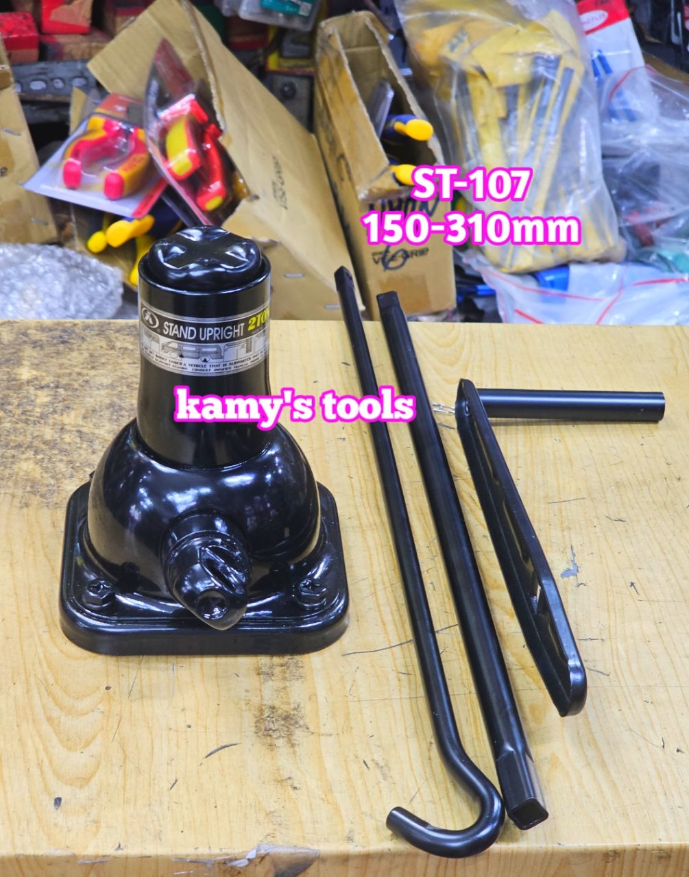 ST-107 Bộ kích quay tay 3 khúc con đội nâng gầm xe ô tô Toyota Innova, Fortuner, SUV, bán tải Stand Upright 150-310mm