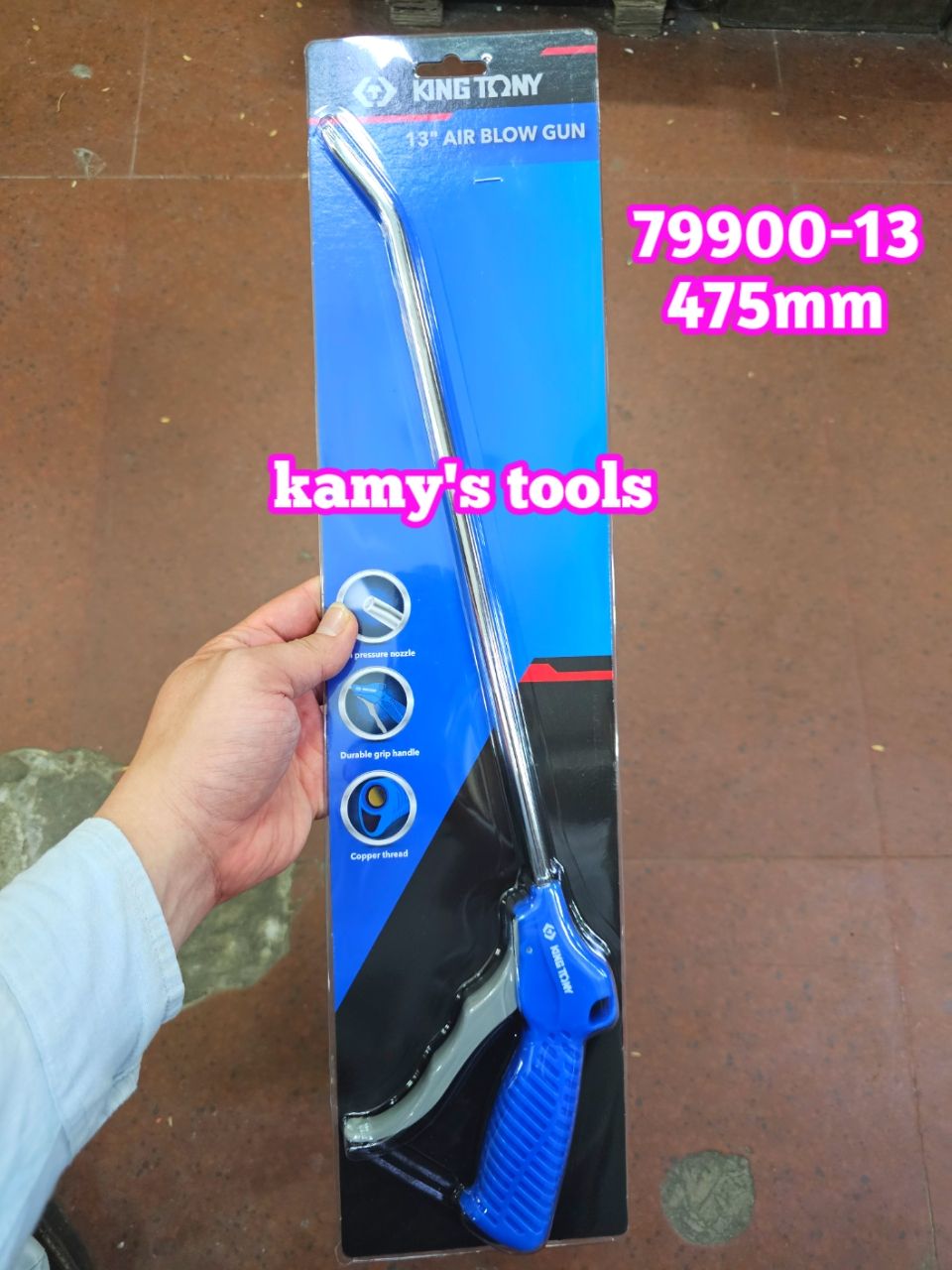 79900-13 Súng xịt hơi xịt bụi Kingtony vòi dài 330mm toàn thân dài 475mm