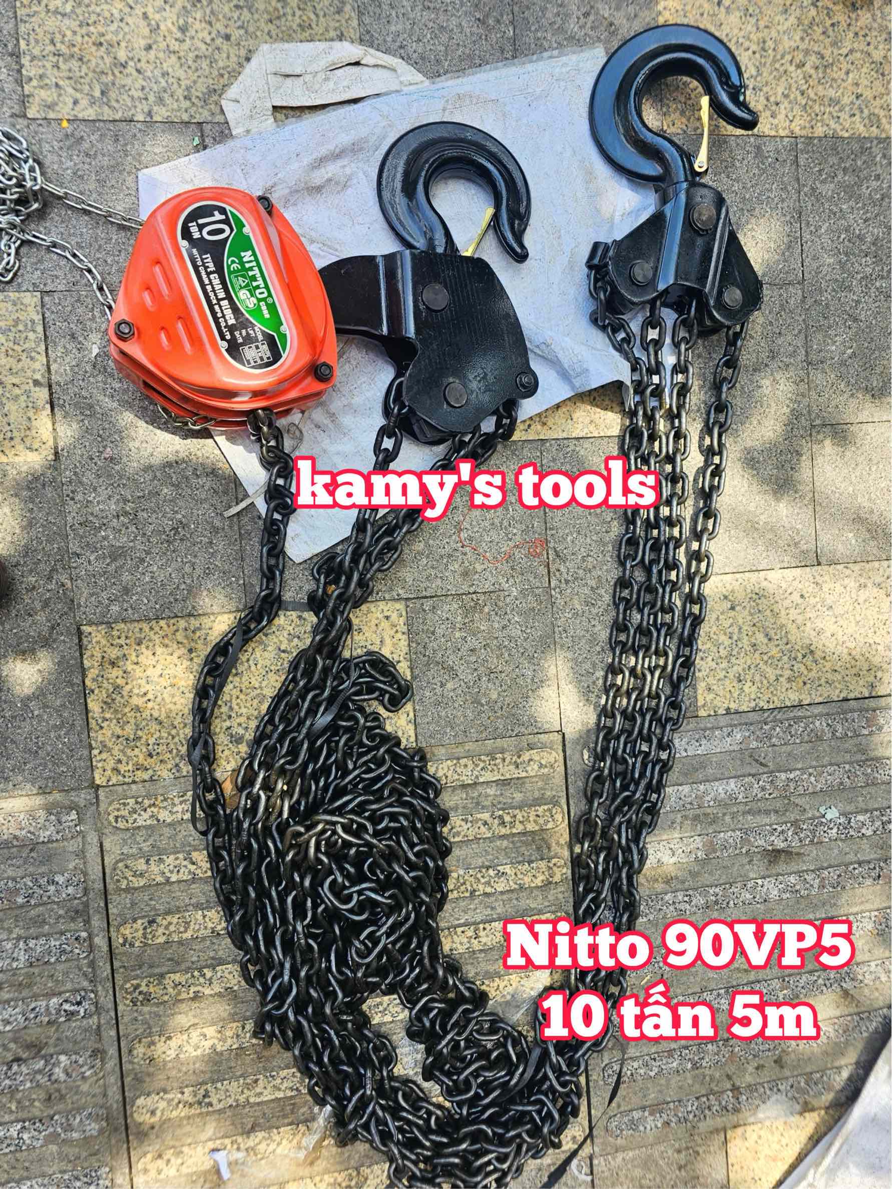 Pa lăng xích kéo tay Nitto 10 tấn 5m (5 mét) model 90VP5 cao cấp