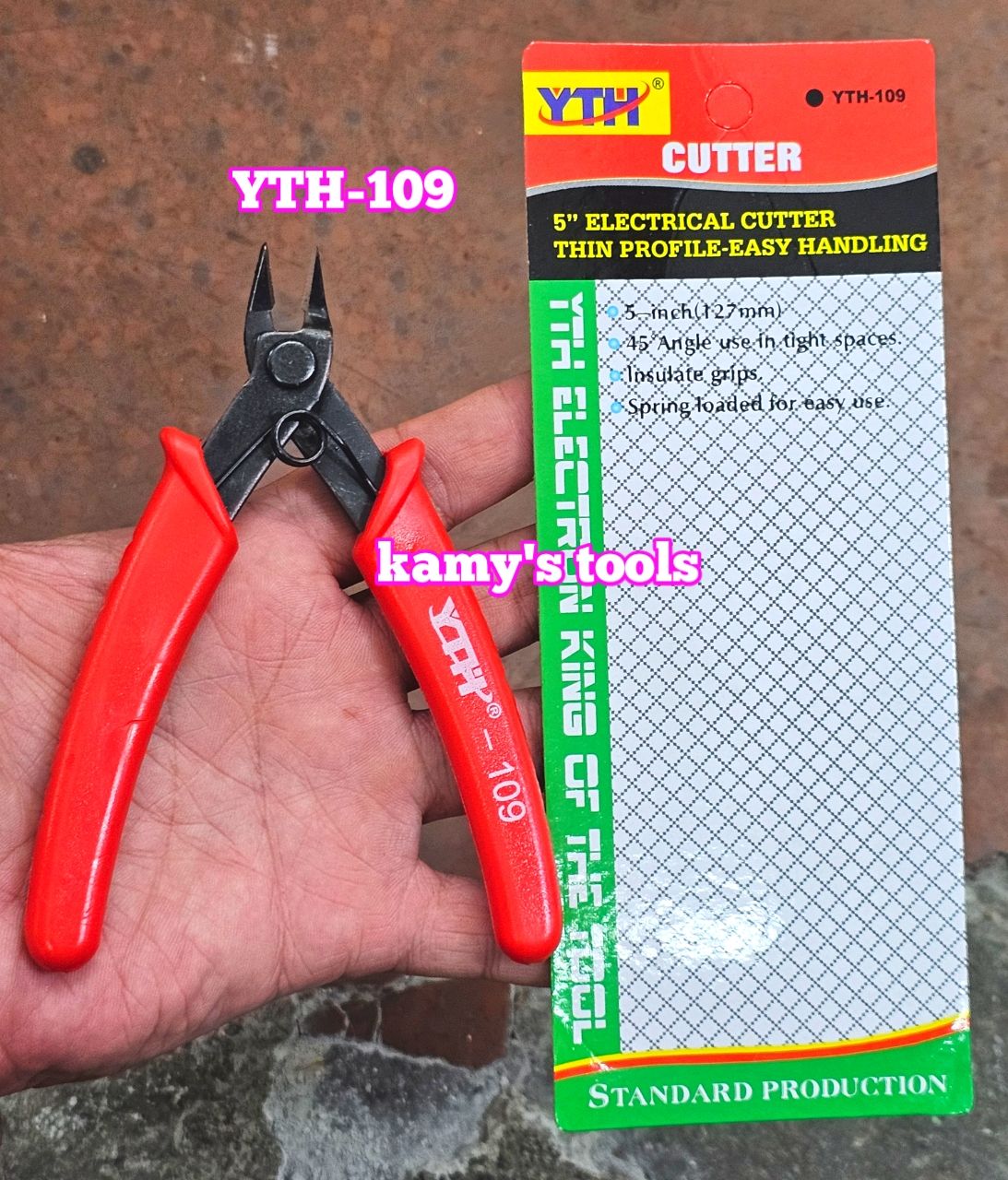 Kìm cắt chân linh kiện điện tử YTH-109 dài 5 inch cắt góc nghiêng 45 độ