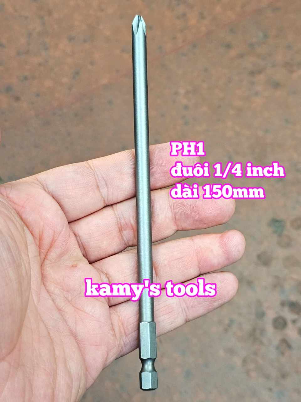 Mũi bắn siết vít bake 4 cạnh 5mm PH1 6mm PH2 dài 100mm 150mm 200mm Wetools