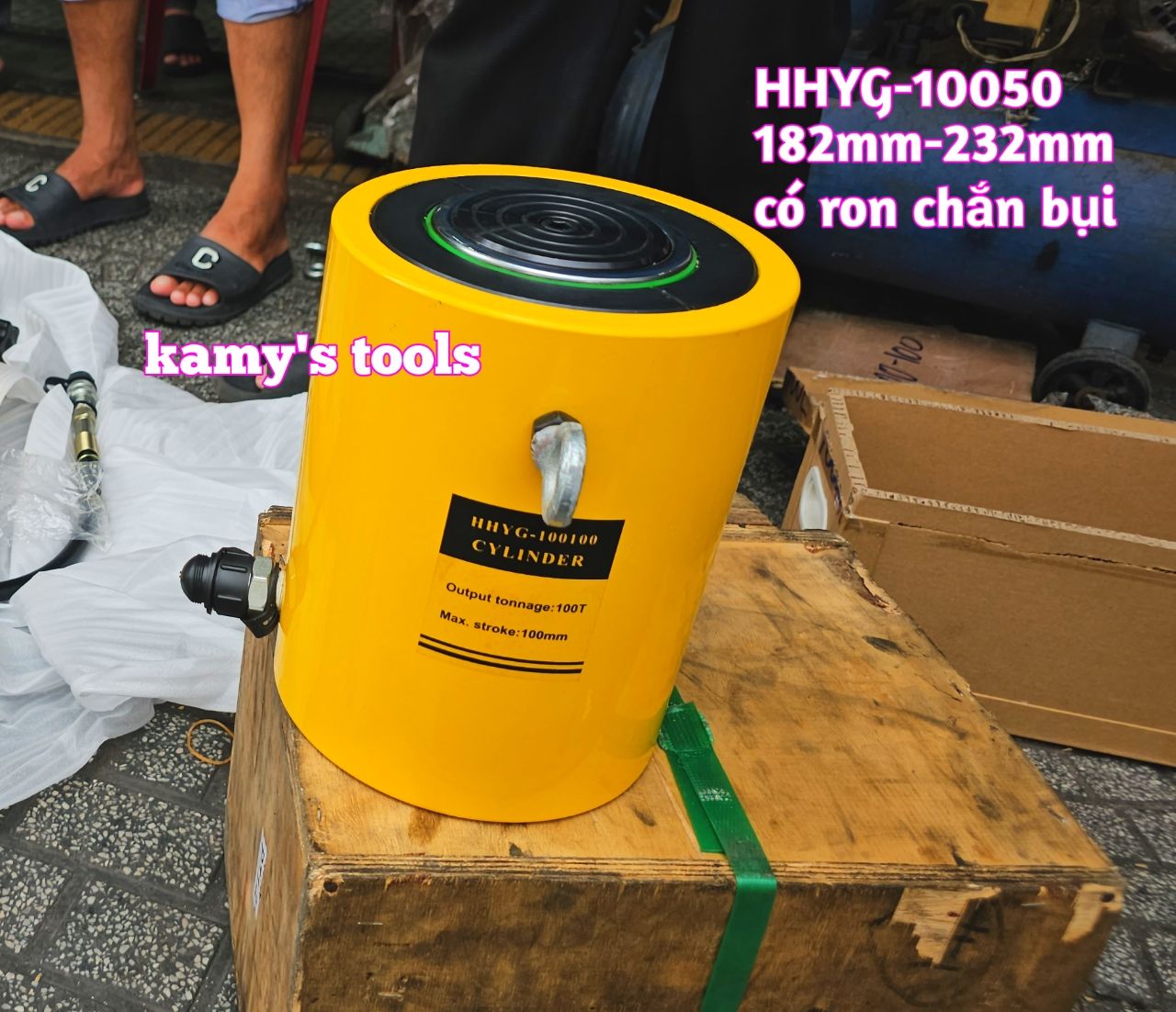 Kích thủy lực 100 tấn TLP hành trình 100mm HHYG-100100 232mm-332mm