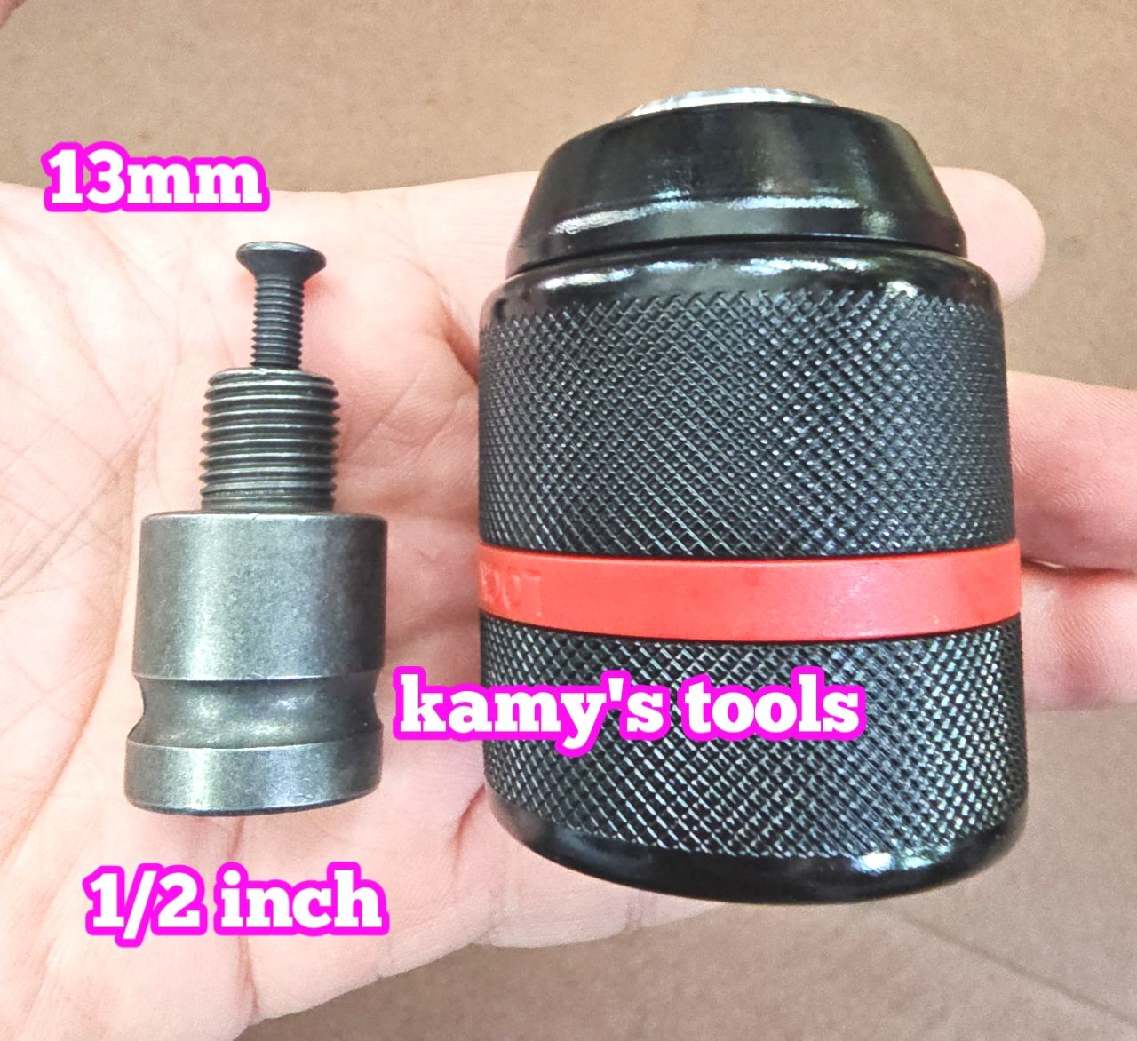 Đầu kẹp mũi khoan bộ chuyển bulong 1/2 inch sang khoan đầu khoan Autolock 13mm cao cấp
