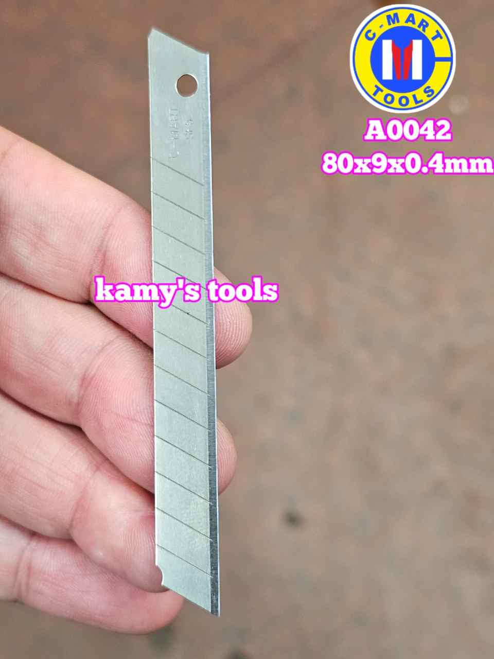 Lưỡi dao rọc giấy nhỏ 9mm C-mart A0042 80x9x0.4mm (10 lưỡi/hộp)