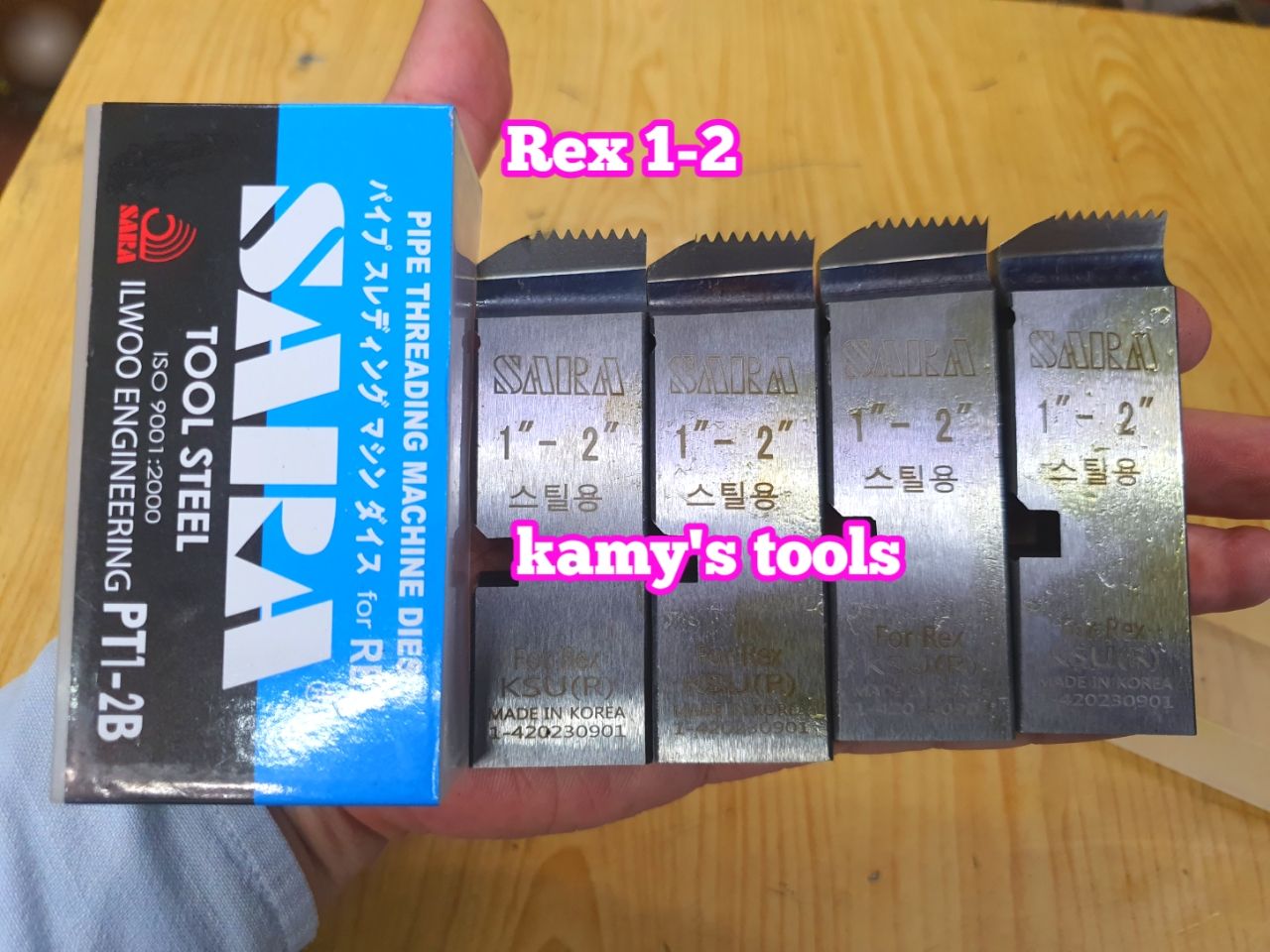 Dao tiện ren ống Rex hiệu Sara 1/2-3/4, 1-2, 2 1/2-3 inch ren ống 21-27mm, 34-60mm, 49mm-90mm hệ ren thông dụng BSPT