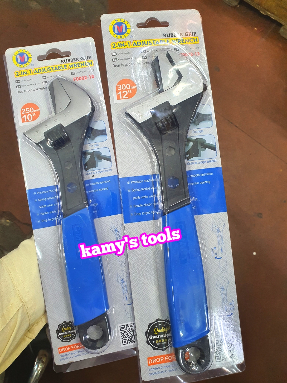 Mỏ lết đa năng 2 ngàm cán bọc cao su 6 inch 8 inch 10 inch 12 inch C-mart F0002-06 F0002-08 F0002-10 F0002-12