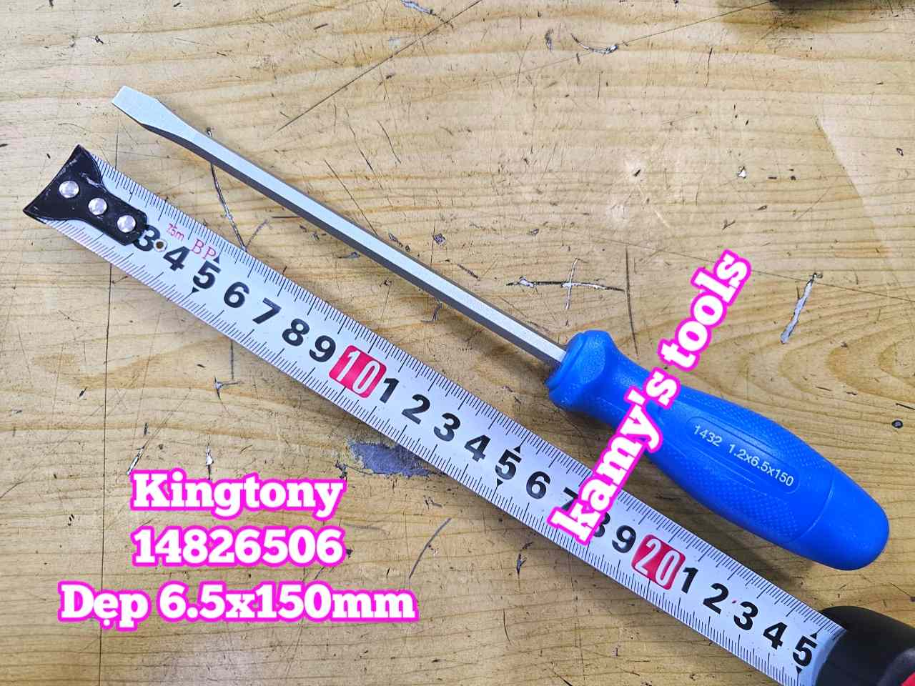Tua vít đóng đầu dẹp Kingtony 6.5mm dài 150mm 6.5x150mm 14826506