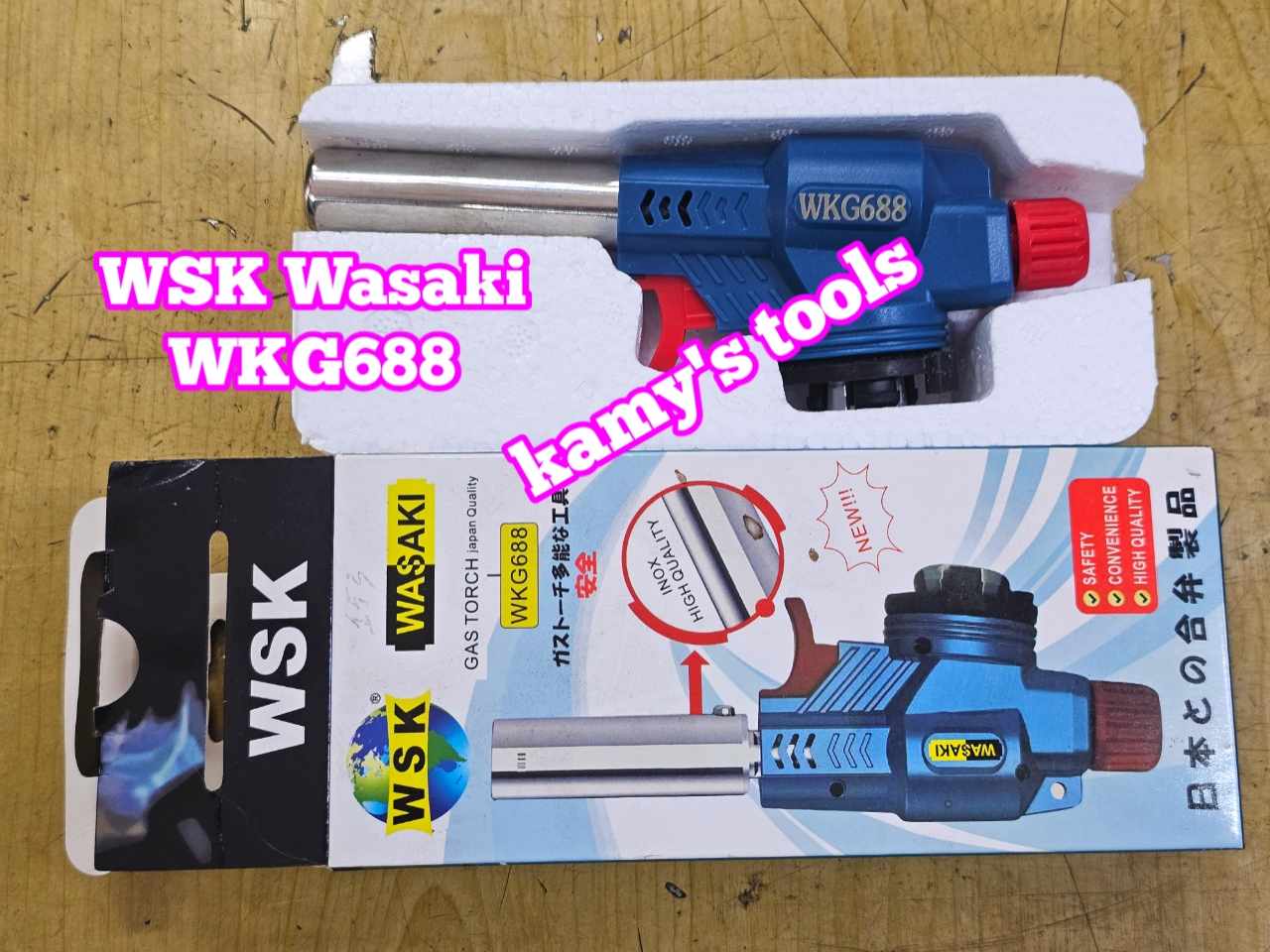 Đèn khò gas WSK Wasaki WKG688 dài 165mm ống khò 19mm
