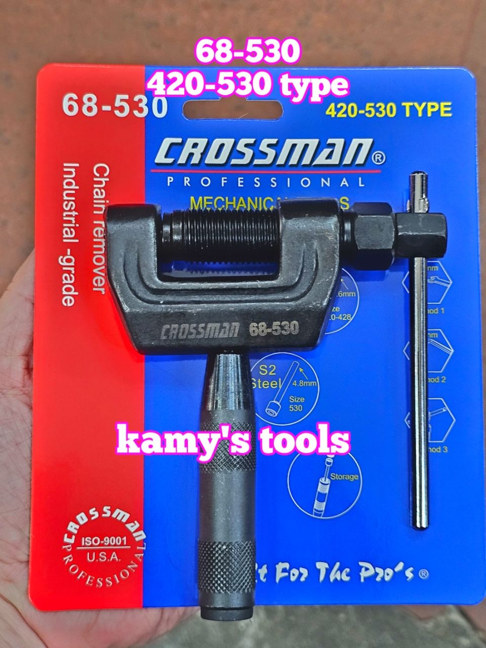 Cảo tháo mắt sên xe gắn máy Crossman model 68-530 type 420-530, cảo sên xe, vam đột xích, cắt xích