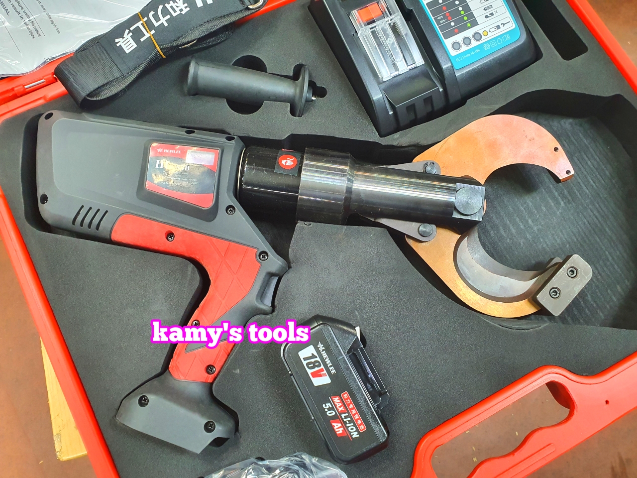 Kìm cắt cáp thủy lực dùng pin Hewlee HL-85B cắt đồng nhôm 85mm