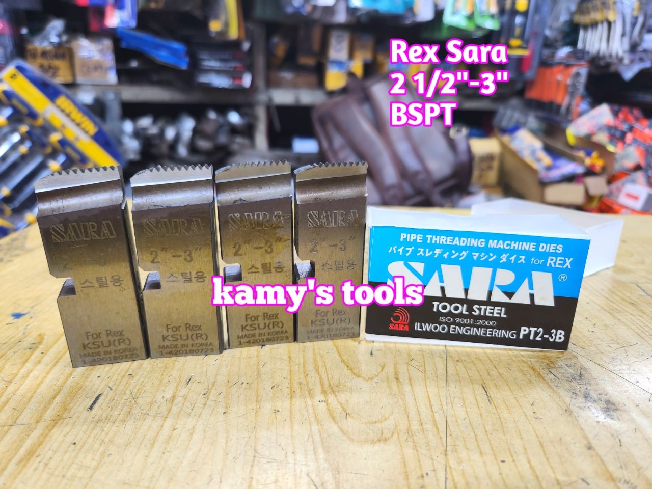 Dao tiện ren ống Rex hiệu Sara 1/2-3/4, 1-2, 2 1/2-3 inch ren ống 21-27mm, 34-60mm, 76mm-90mm hệ ren thông dụng BSPT