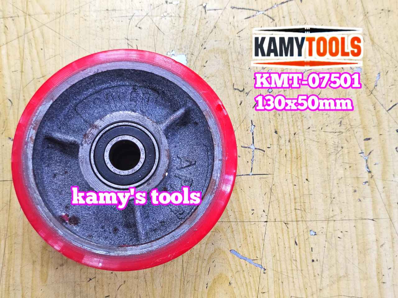 Bánh xe PU mâm gang 130mm 130x50mm Kamytools KMT-07501