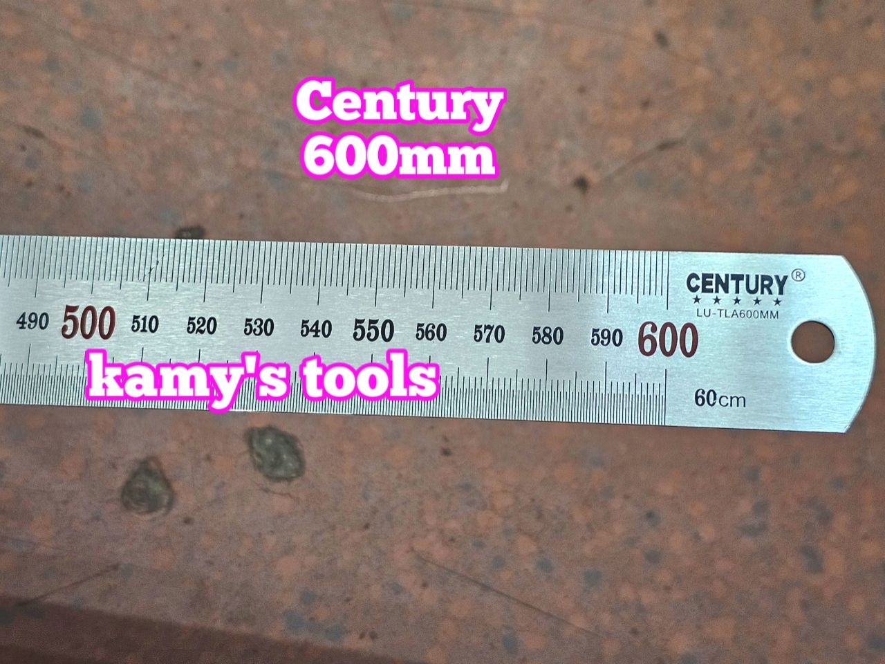 Thước lá inox Century 600mm (60cm) 2 hệ inch và mét bản 30mm dày 1mm