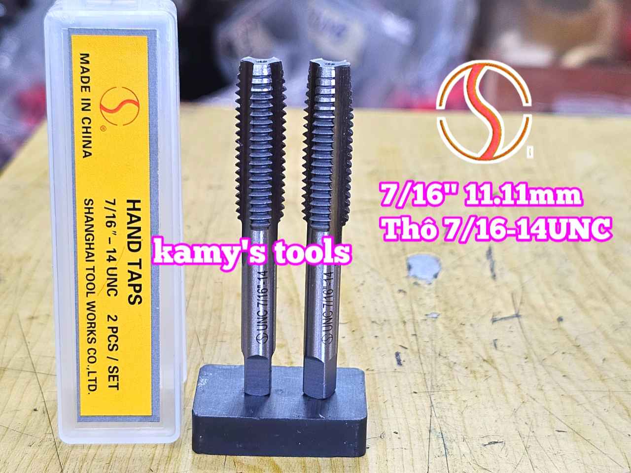 Bộ taro hệ inch tạo ren trong 7/16 inch (11.11mm) Shanghai bước ren thô và mịn 7/16-14 UNC 7/16-20 UNF