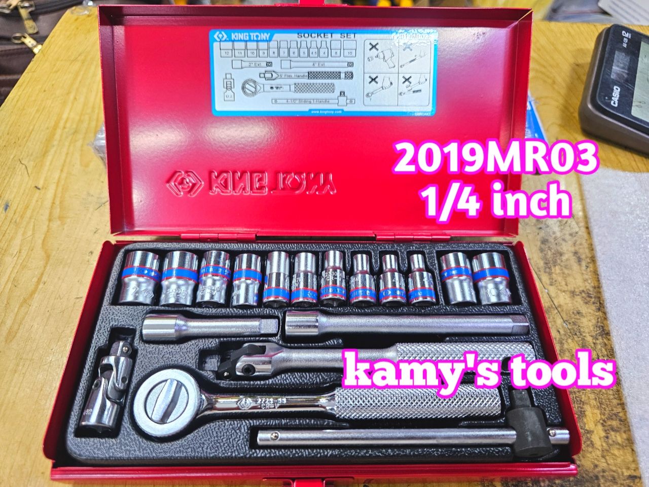 Bộ tuýp 1/4 inch 18 chi tiết Kingtony 2019MR03 4mm-12mm